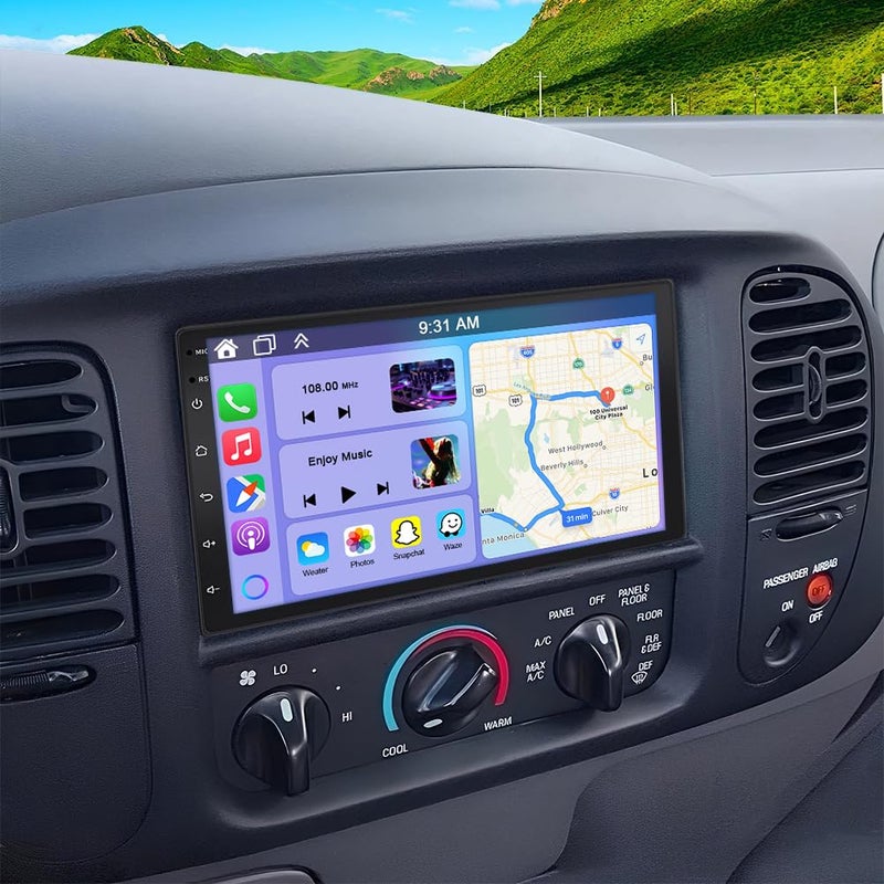 Oskkude Android 14 Car Stereo for Ford F150 1997-2004 with Wireless CarPlay and Android Auto, 7 Inch IPS Touchscreen 2G+32G Double Din Car Radio Support Bluetooth GPS WiFi SWC FM SWC Mirror Link Backup Camera - Image 1