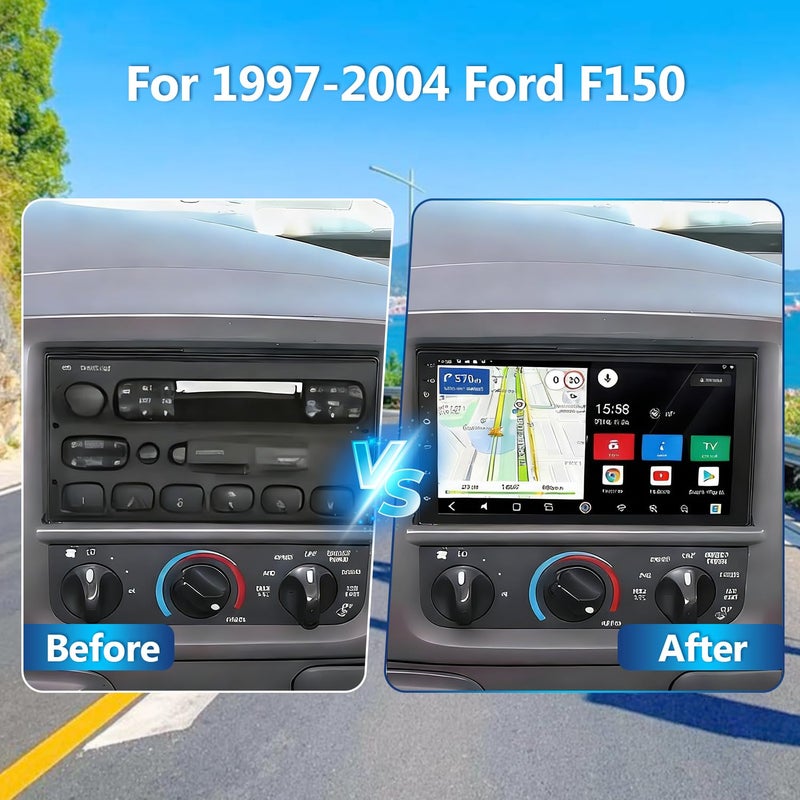 Oskkude Android 14 Car Stereo for Ford F150 1997-2004 with Wireless CarPlay and Android Auto, 7 Inch IPS Touchscreen 2G+32G Double Din Car Radio Support Bluetooth GPS WiFi SWC FM SWC Mirror Link Backup Camera - Image 2