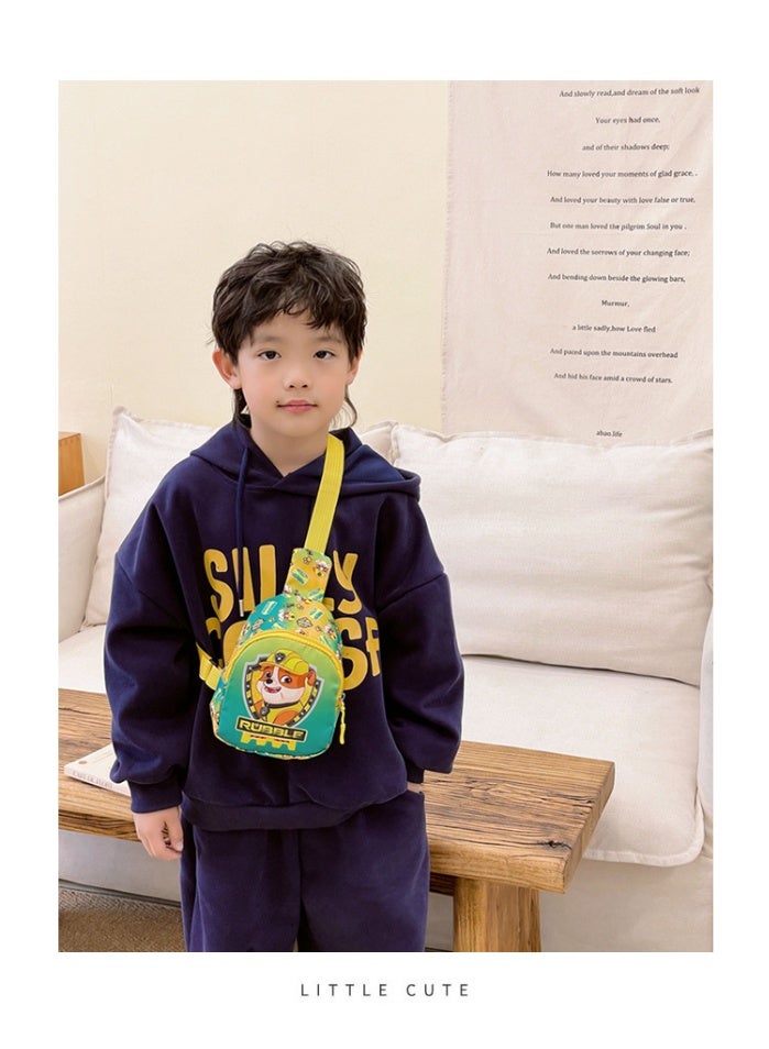 PAW PATROL Yellow Paw Patrol pattern children's sweat-proof safety crossbody bag Cartoon printed lightweight mini waist bag, suitable for school-age children's sports chest bag - Image 2