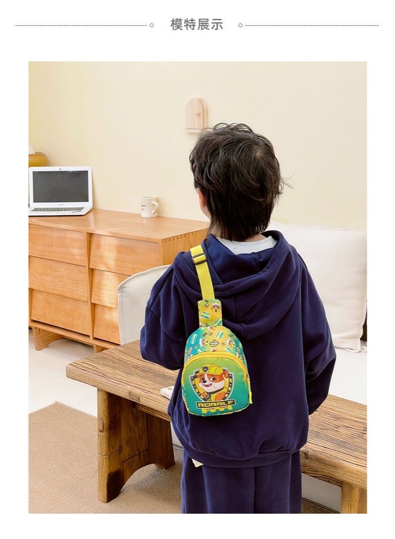 PAW PATROL Yellow Paw Patrol pattern children's sweat-proof safety crossbody bag Cartoon printed lightweight mini waist bag, suitable for school-age children's sports chest bag - Image 3