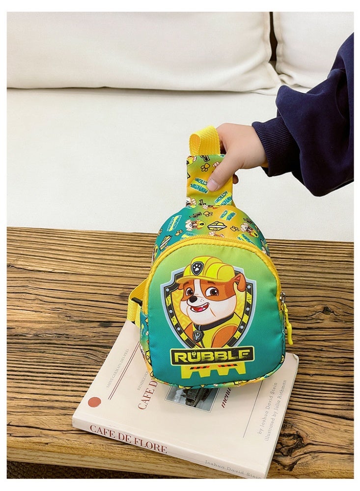 PAW PATROL Yellow Paw Patrol pattern children's sweat-proof safety crossbody bag Cartoon printed lightweight mini waist bag, suitable for school-age children's sports chest bag - Image 4