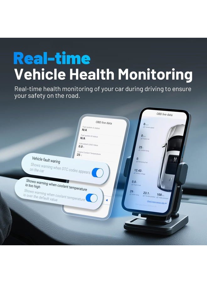 XTOOL Advancer AD20 Pro OBDII Scan Tool for iPhone & Android, 2023 Newest Enhanced Wireless OBD2 Code Reader with Full System Diagnostics, Maintenance Light Reset, Check Engine Light On - Image 5