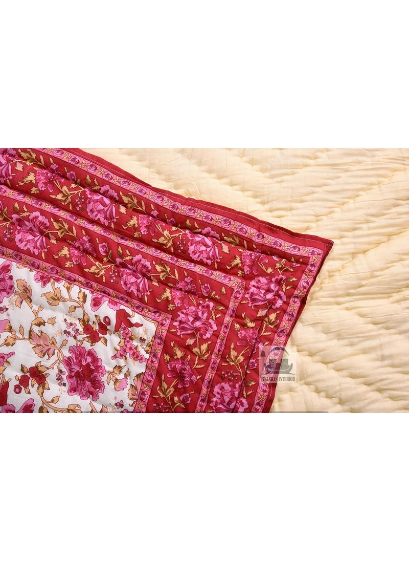 PINAARAS INTERIOR PINAARAS INTERIOR 400 TC Single Bed Jaipuri Razai Organic Pure Cotton Jaipuri rajai Ac Quilt for All Season Soft Lightweight Rajasthani Traditional Cotton Single Bed  - Image 4