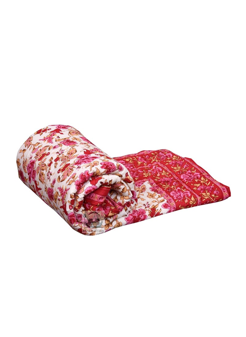 PINAARAS INTERIOR PINAARAS INTERIOR 400 TC Single Bed Jaipuri Razai Organic Pure Cotton Jaipuri rajai Ac Quilt for All Season Soft Lightweight Rajasthani Traditional Cotton Single Bed  - Image 3