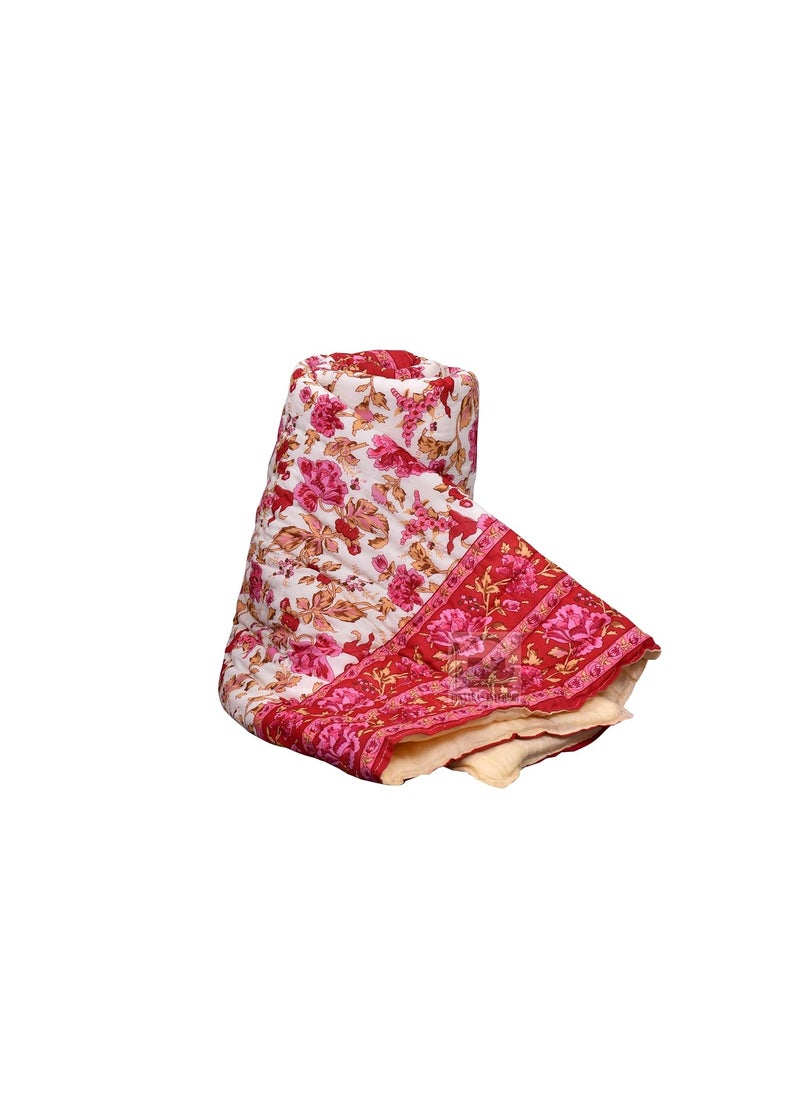 PINAARAS INTERIOR PINAARAS INTERIOR 400 TC Single Bed Jaipuri Razai Organic Pure Cotton Jaipuri rajai Ac Quilt for All Season Soft Lightweight Rajasthani Traditional Cotton Single Bed  - Image 2