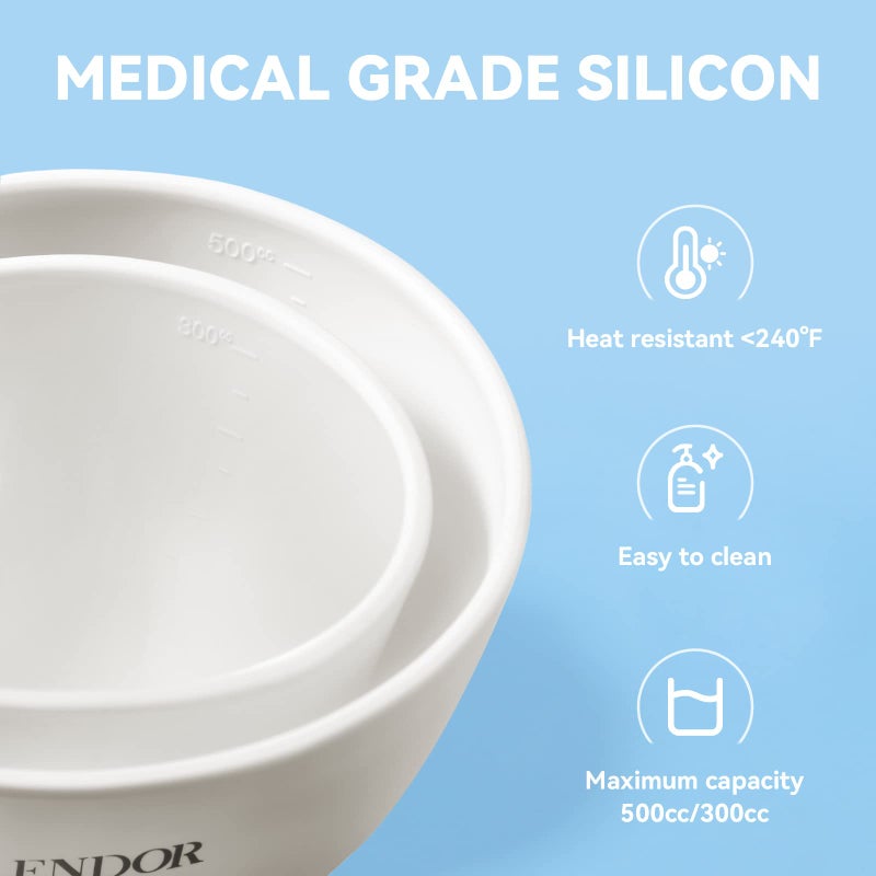 Fasplendor Face Mask Mixing Bowl Set with Silicone Facial Bowls, Brushes, Spatula, Measuring Cup + Scoop, Reusable Makeup Pad, Stylish Makeup Bag, 8 in 1 Esthetician Tool Kit, SPA Quality - Image 4