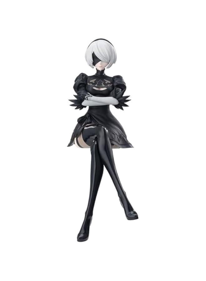 2Byorha Figure 2B Noodle Stopper Figure 2Bautomata Statue, 15cm Sitting Pose Anime No.2 Type B Action Figure Model Sculpture, PVC Handmade Collectible Desktop Decoration  - Image 1