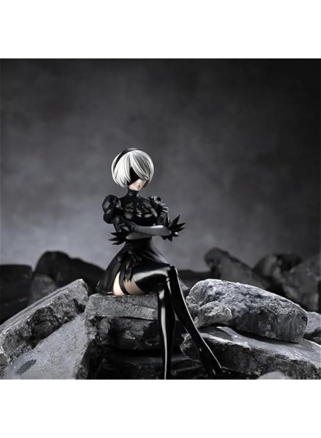 2Byorha Figure 2B Noodle Stopper Figure 2Bautomata Statue, 15cm Sitting Pose Anime No.2 Type B Action Figure Model Sculpture, PVC Handmade Collectible Desktop Decoration  - Image 2