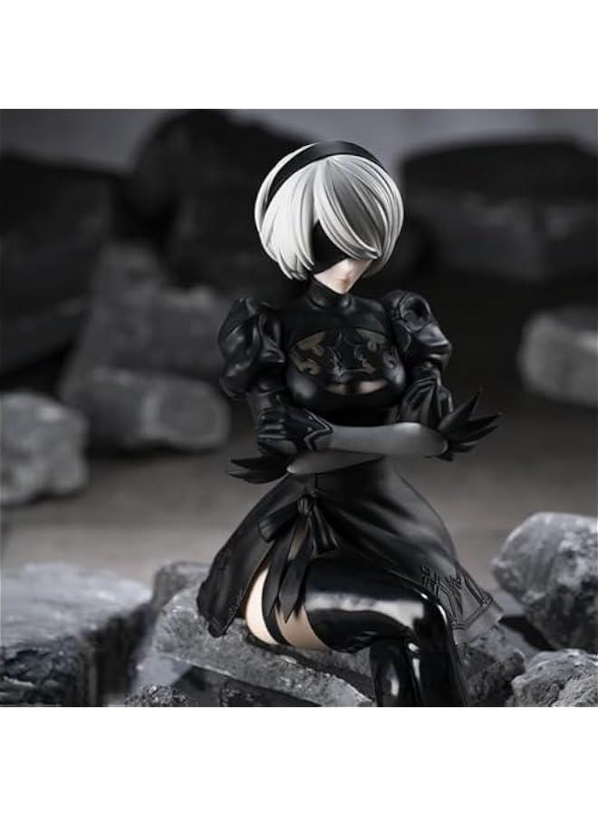 2Byorha Figure 2B Noodle Stopper Figure 2Bautomata Statue, 15cm Sitting Pose Anime No.2 Type B Action Figure Model Sculpture, PVC Handmade Collectible Desktop Decoration  - Image 3