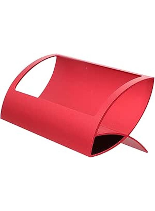 Red Metal Business Card Holder Stand Desk Organizer Rack for Office Reception Exhibition - Image 1