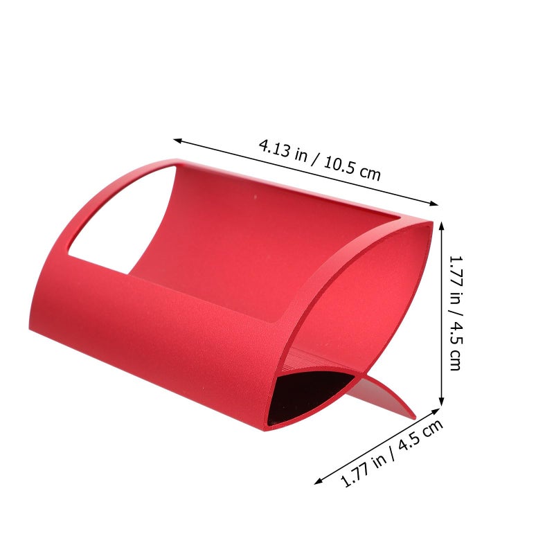 Red Metal Business Card Holder Stand Desk Organizer Rack for Office Reception Exhibition - Image 3