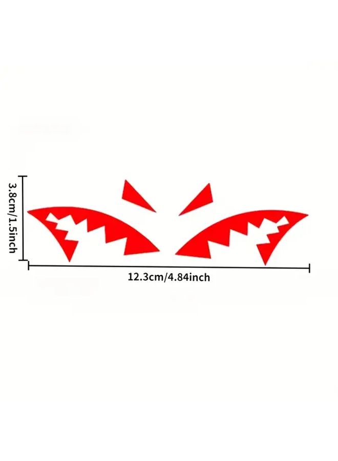 Red Shark Mouth Antenna Roof Tail Sticker Pair Auto Styling High Quality Vinyl Adhesive Vehicle Decor - Image 2