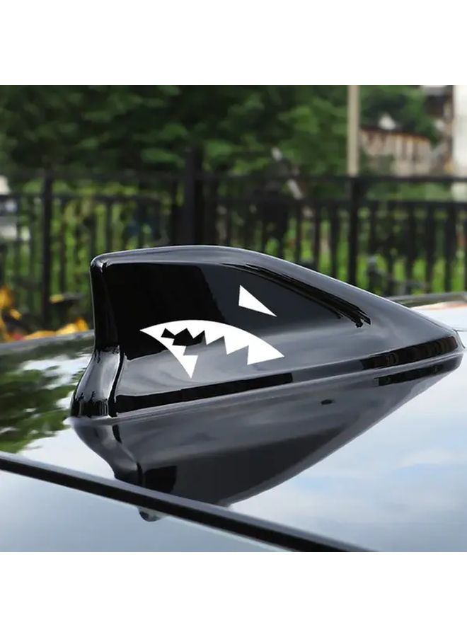 Red Shark Mouth Antenna Roof Tail Sticker Pair Auto Styling High Quality Vinyl Adhesive Vehicle Decor - Image 3