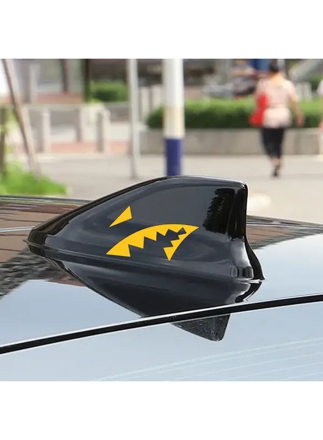 Red Shark Mouth Antenna Roof Tail Sticker Pair Auto Styling High Quality Vinyl Adhesive Vehicle Decor - Image 1
