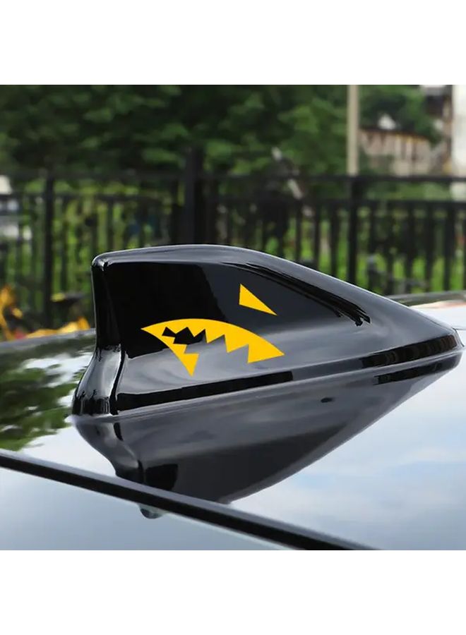 Red Shark Mouth Antenna Roof Tail Sticker Pair Auto Styling High Quality Vinyl Adhesive Vehicle Decor - Image 4