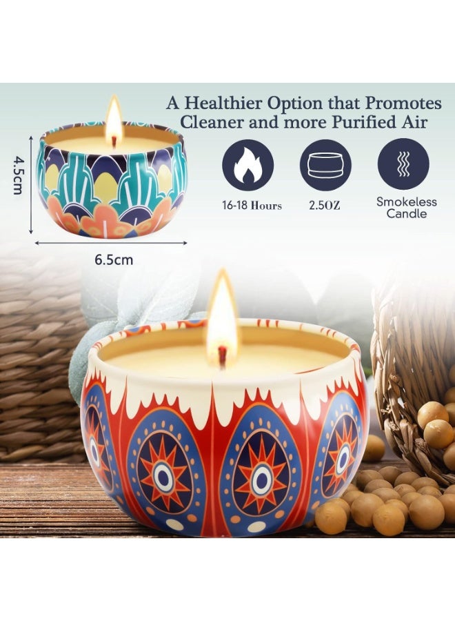 12PCS Premium Natural Soy Wax Scented Candle Gift Set – Smokeless Long Burning Candles in Reusable Metal Tins for Home Décor, Relaxation, Bath, Yoga, Meditation, Bedroom & Office, Elegant Gift for Women & Men - Image 2