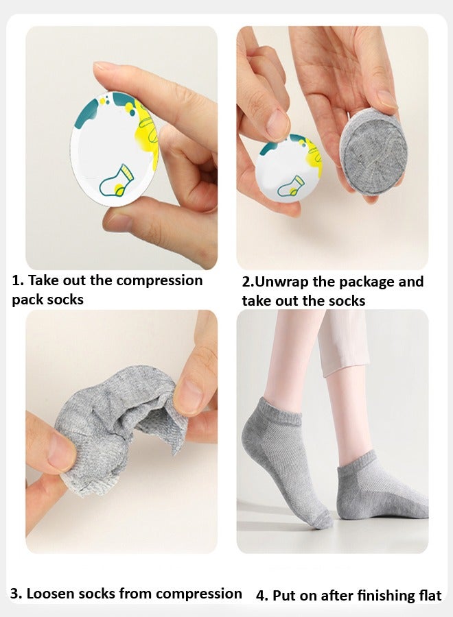 Disposable Compressed Socks for Women and Men Portable Throwaway Cotton Short Socks Sweat Absorbent and Breathable Ankle Sock for Sports Business or Travel - Image 2