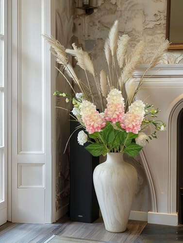 Arborus 3PCS Fake Flowers Cone Hydrangea Pinky Winky Artificial Panicled Hydrangeas 27" Long Floral Stems for Vase, Silk Flowers Décor for Spring Home Kitchen Décor Floral Arrangement - Image 4
