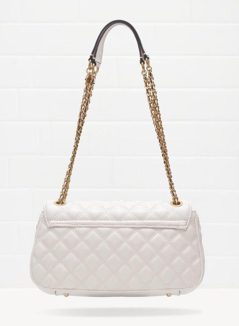 GUESS White Quilted Chain Shoulder Bag For Women - Image 2