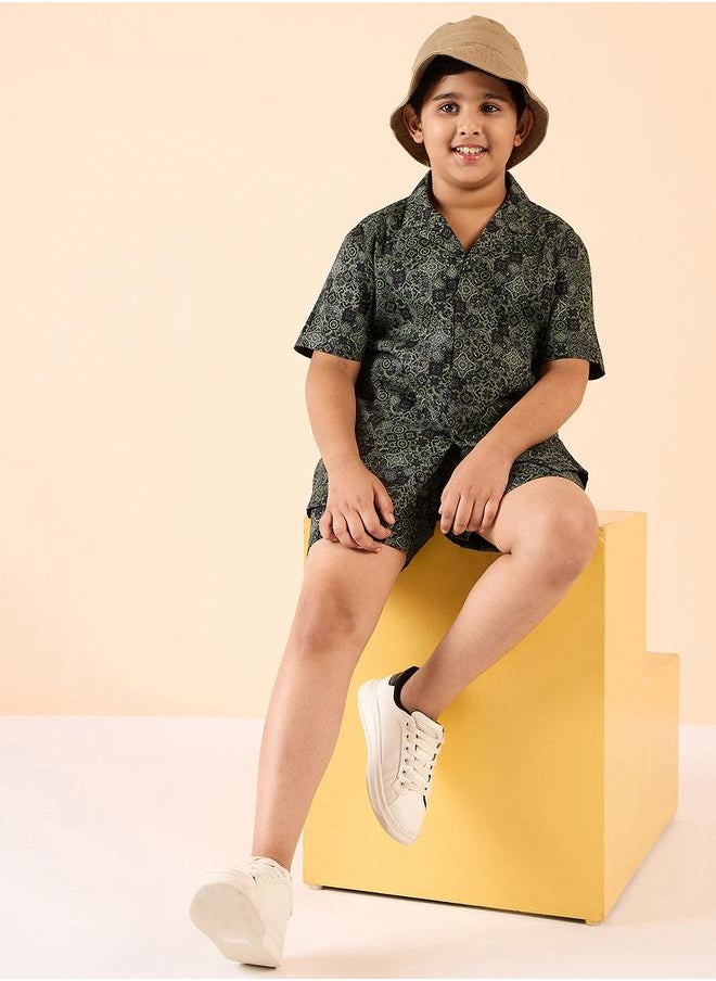 Stylo Bug - Rayon Short Sleeve Shirt and Shorts Set for Boys by Styli - Image 1