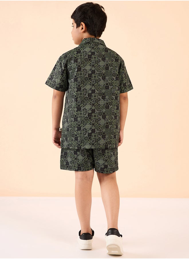 Stylo Bug Stylo Bug Rayon Short Sleeve Shirt and Shorts Set for Boys  - Image 5
