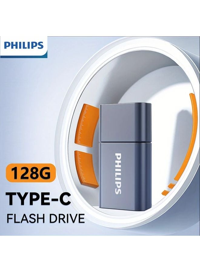 128GB PHILIPS Type C Flash Drive with Magnetic Cap USB 32 Plug and Play Black - Image 1
