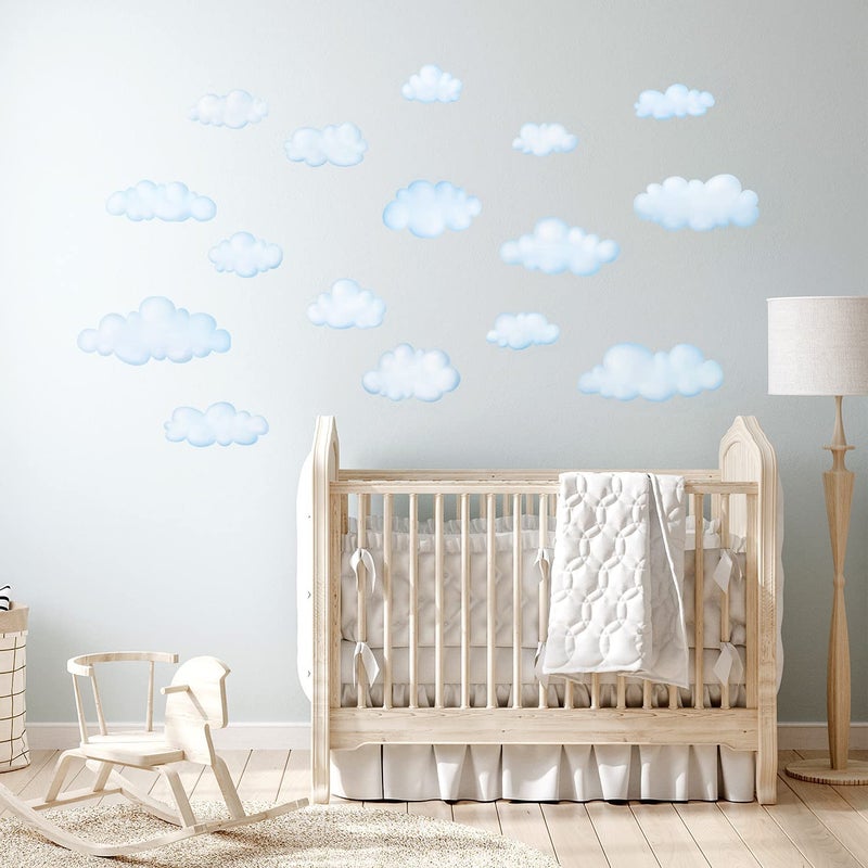 DECOWALL DS9-1702 Clouds Kids Wall Decals Wall Stickers Peel and Stick Removable Wall Stickers for Kids Nursery Bedroom Living Room - Image 4