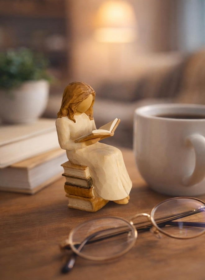 VEOJEIN Reading Girl Figurine | 6-inch Inspirational Book Lover Sculpture, Thoughtful Home & Office Decor, Gift for Teachers, Students, Readers & Women, Mindfulness and Study Symbol Statue - Image 5