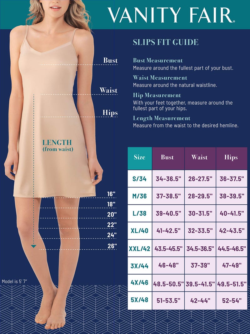 Vanity Fair Womens Anti-static Nylon For Under Dresses (S-5xl) Full Slip, Reversible - 32" - White, Large US - Image 4