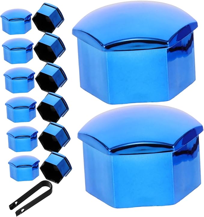 Blue Wheel Nut Caps 20pcs with Installation Tool Lug Nut Covers for Car Truck SUV - Image 1