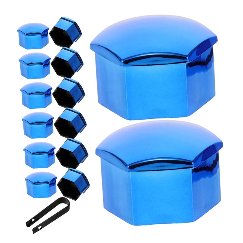 Blue Wheel Nut Caps 20pcs with Installation Tool Lug Nut Covers for Car Truck SUV - Image 2