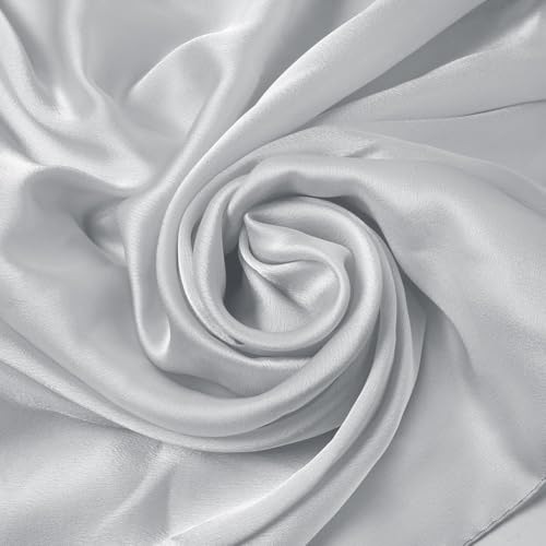 MLMW Light Silver Shawls and Wraps for Women Evening Dresses Satin Formal Shawl Wraps Dressy Extra Long for Wedding Party Bridal Shower Baby Shower Anniversary - Image 4
