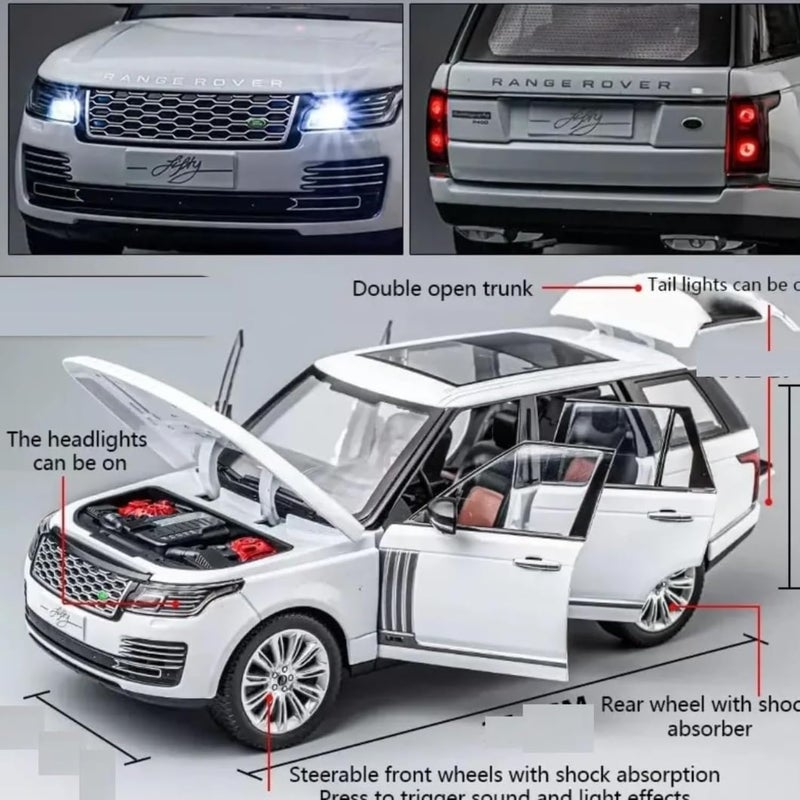 Mashes ماكينة رينج روفر SUV سيارة بمقياس 1:32 موديل سيارة حصري من معدن الألومنيوم سحب للخلف لعبة معدنية مصبوبة بالقالب بأبواب قابلة للفتح وأضواء وموسيقى أفضل هدايا للأطفال【الألوان حسب المخزون】 - Image 3