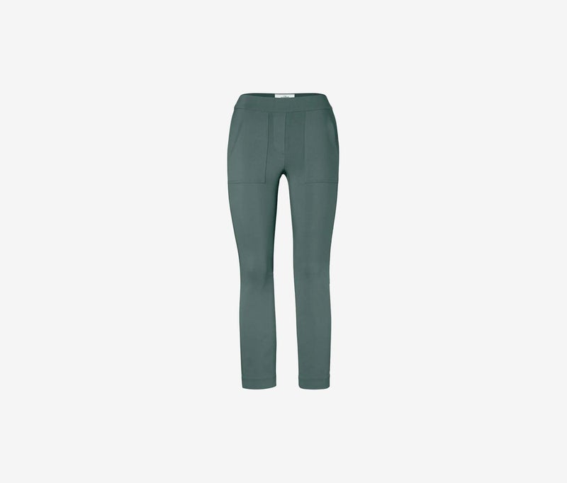 Tchibo Women Regular Fit Plain Straight Leg Pants, Sage  - Image 3