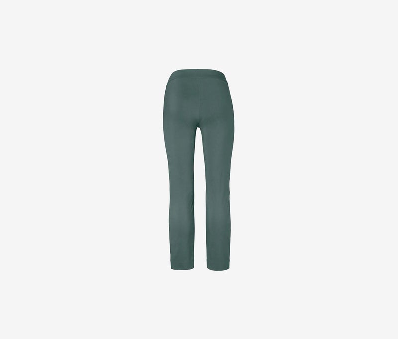 Tchibo Women Regular Fit Plain Straight Leg Pants, Sage  - Image 4