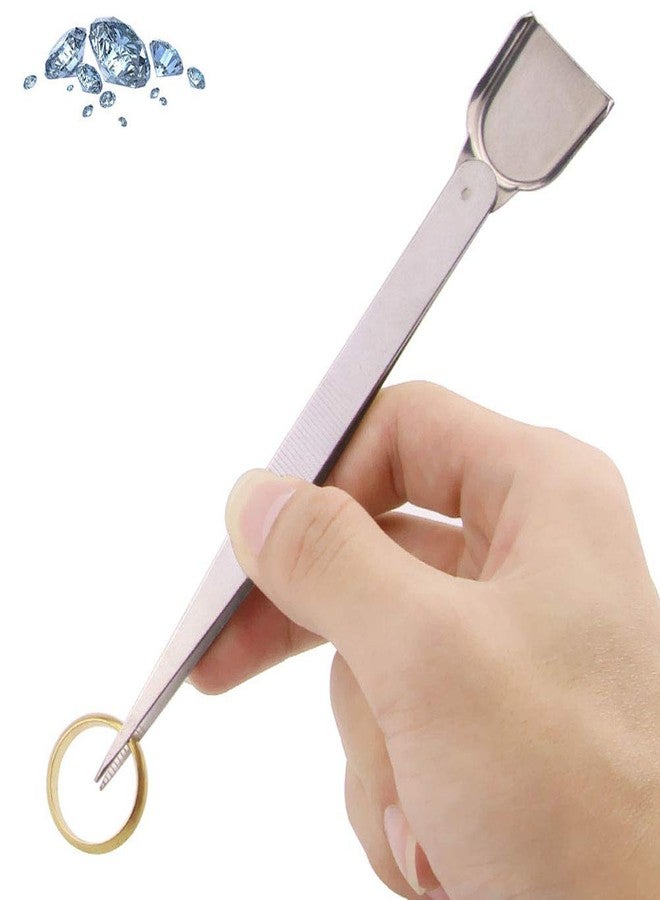Teensery 2 Pcs Stainless Steel Tweezer with Scoop Handy Pointed Tips Tweezer for Beads Stones Gems Diamond - Image 5
