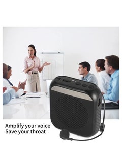 Generic Voice amplifier with wired microphone headphones, portable rechargeable PA system speaker, personal microphone voice amplifier for teachers, tour guides/coaches (black)  - Image 2