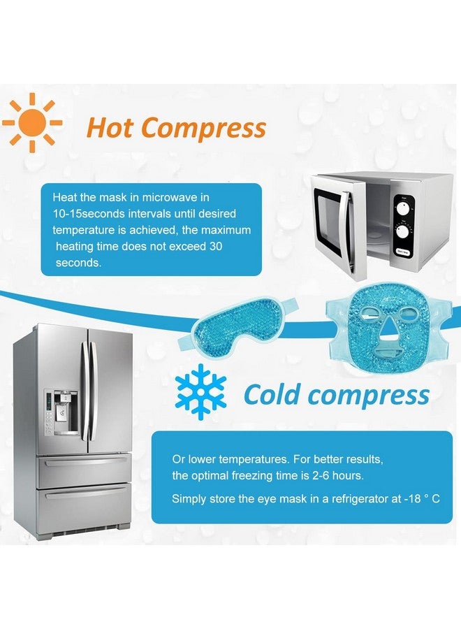 ZIBUYUÂ® Set of 2Pcs Eye Cooling Mask,Cooling Gel Mask & Eye for Dark Circles,Compress Full-Face Gel Dual Purpose Warm Cold Therapy Face for Reducing Puffiness Pain Relief - Image 4