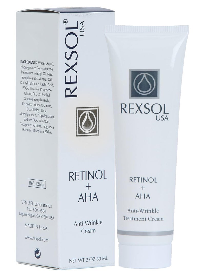 Rexsol Retinol And AHA Anti-Wrinkle Treatment Cream 60ml