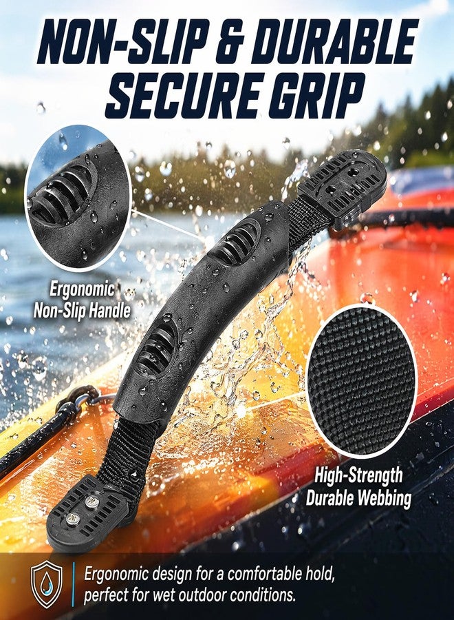 wollcocer Kayak Replacement Handles 4 Pack Black Rubber 2-Hole Kayak Carry Handles with Screws, Kayak Pad Eyes Pedestal Hole Spacing 0.6in for Ocean Lifetime Pelican Perception Boats Kayak - Image 4