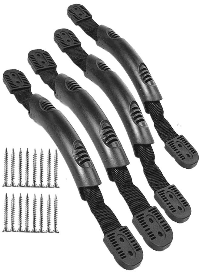 wollcocer Kayak Replacement Handles 4 Pack Black Rubber 2-Hole Kayak Carry Handles with Screws, Kayak Pad Eyes Pedestal Hole Spacing 0.6in for Ocean Lifetime Pelican Perception Boats Kayak - Image 1
