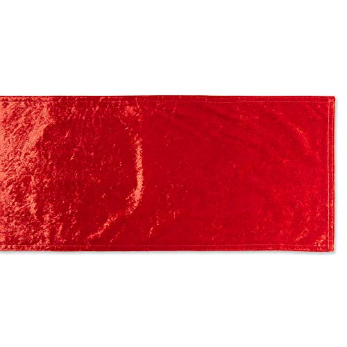 DII Velvet Collection Tabletop, Table Runner, 14x72, Red - Image 3
