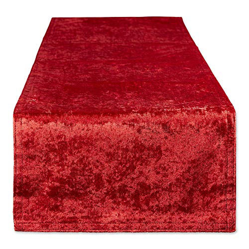 DII Velvet Collection Tabletop, Table Runner, 14x72, Red - Image 1
