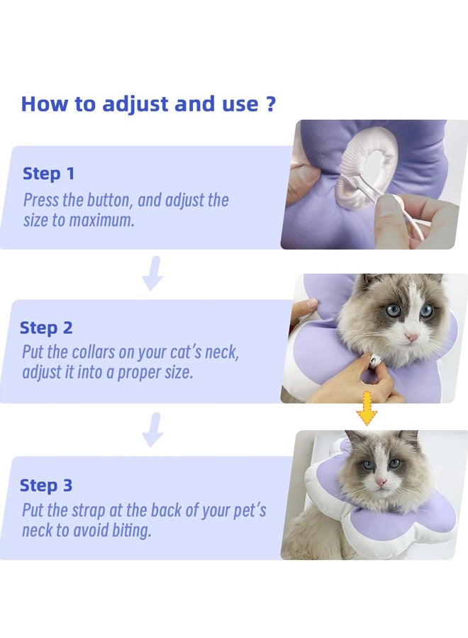 Generic Cat Cone Collar Waterproof and Soft Cone Collars for Cat Wound Healing Protective Cone After Surgery Elizabethan Collars for Kitten Pets Stop Licking Cat Recovery E Collar for Cats Collar for Small Dogs Cat Neck Cone Alternative for Cats KittensBLUE M size (17-27cm)  - Image 3