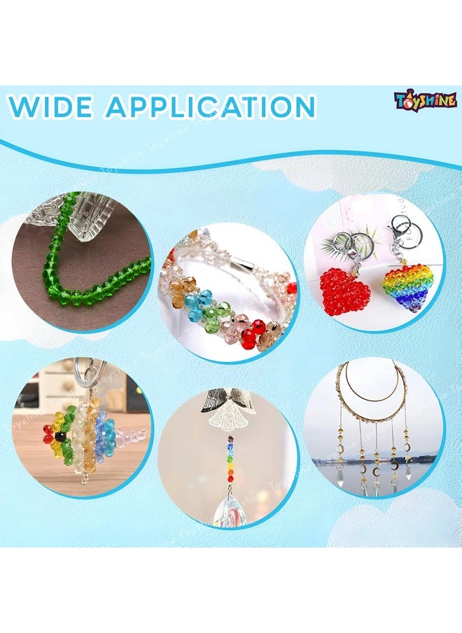 Toyshine Toyshine Crystal Acrylic Jewellery Making Do it Yourself kit -14 Colors Vibrant Craft Beads Set for Bracelets , Necklaces & Earrings making Fun DIY Activity Toy Kit Cum Indoor Game for Boys and Girls 8+  - Image 2