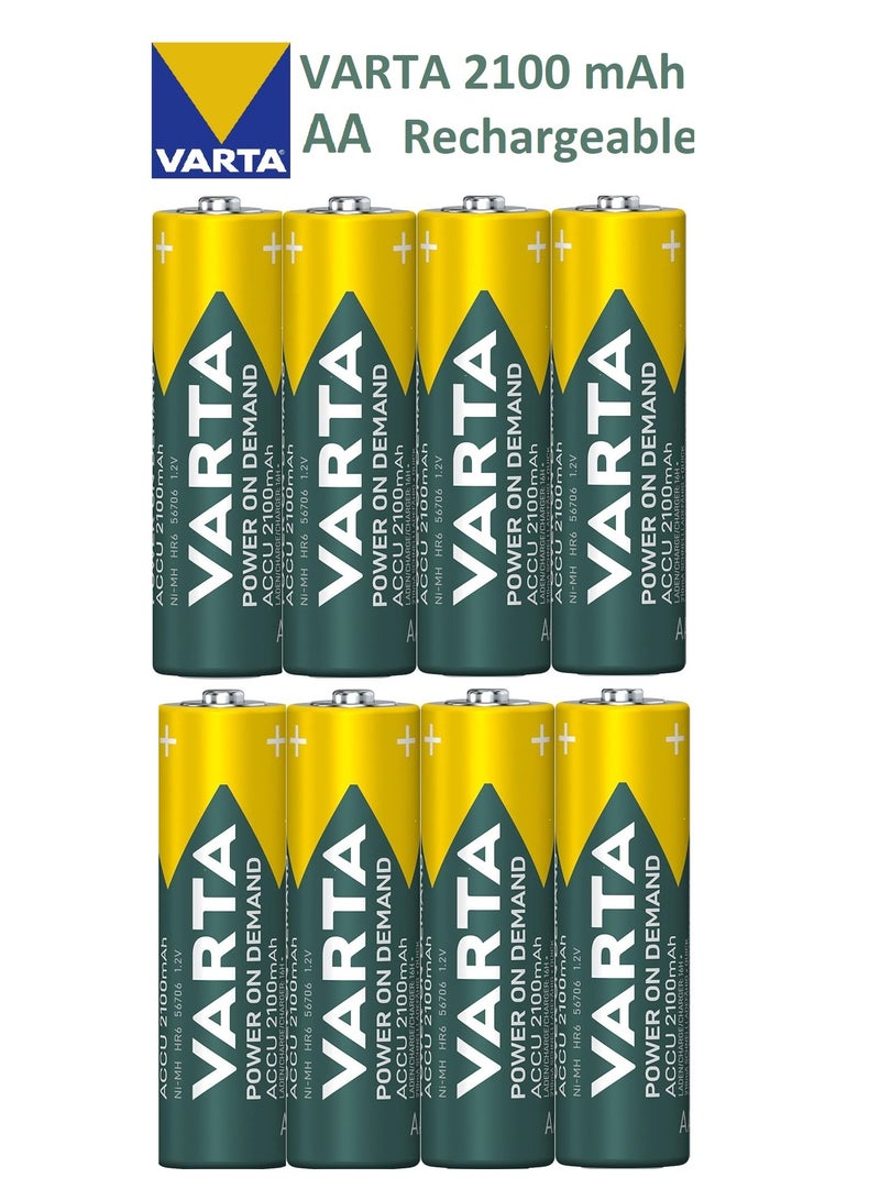 فارتا بطارية AA قابلة لإعادة الشحن من نوع Ni-Mh، 8 قطع، 2100 مللي أمبير/ساعة - Image 1