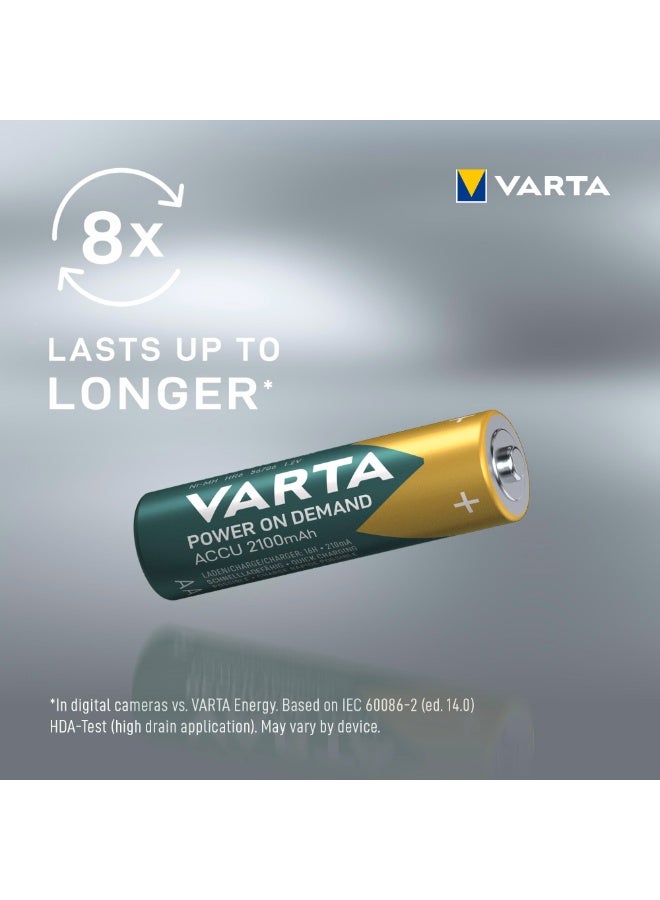 فارتا بطارية AA قابلة لإعادة الشحن من نوع Ni-Mh، 8 قطع، 2100 مللي أمبير/ساعة - Image 2