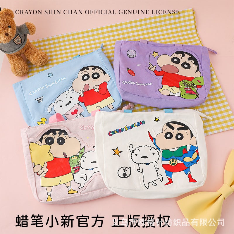 Crayon Small New Canvas Bag Cute Cartoon Genuine Authorized Girl Tote Bag Bag Large Capacity - Image 2