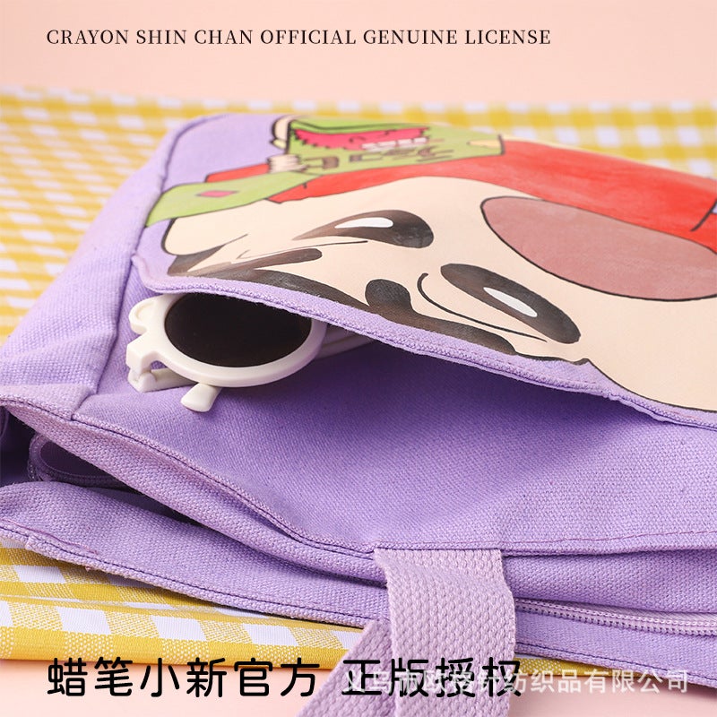 Crayon Small New Canvas Bag Cute Cartoon Genuine Authorized Girl Tote Bag Bag Large Capacity - Image 3