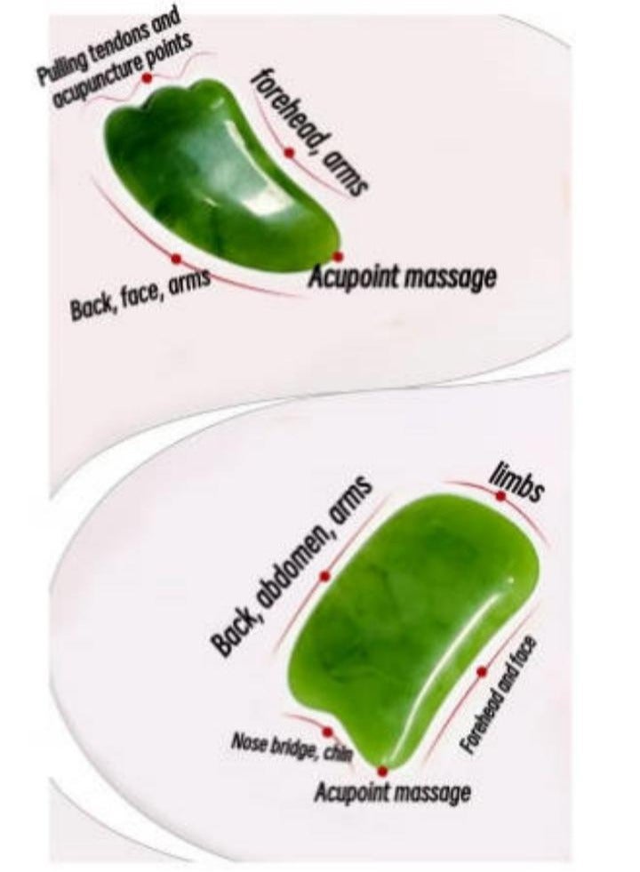 إسكدنيا جهاز تدليك اليشم مكون من 7 قطع مع مجموعة أدوات للوجه من الكوارتز الطبيعي جهاز تدليك الوجه والرقبة والجسم أداة تدليك لوح كشط احترافي لعلاج التصريف اللمفاوي واسترخاء الجسم - Image 4